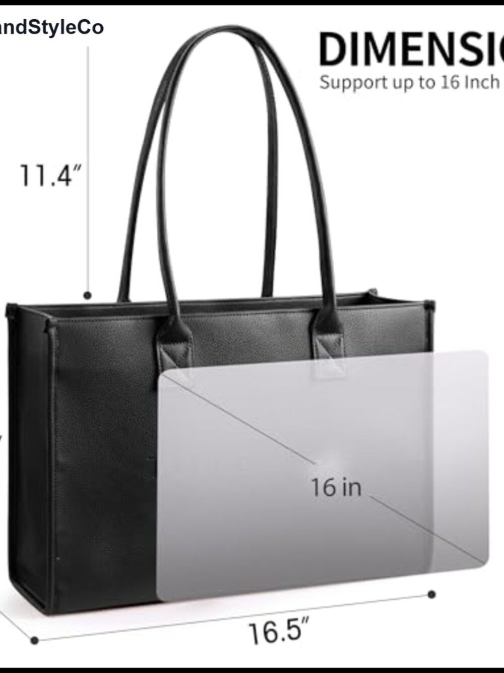 Oversize Pu Leather Tote Weekender - Picture 3 of 5